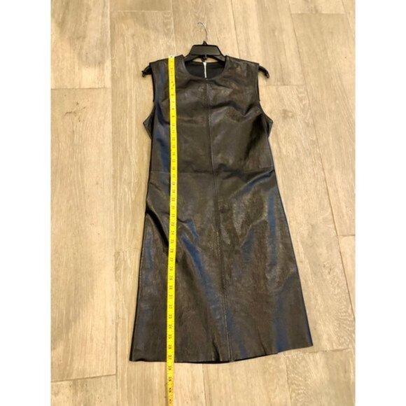 Helmut Lang Open Back black lamb Leather Dress Size 8 - Picture 8 of 12